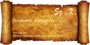 Szebeni Katalin névjegykártya
